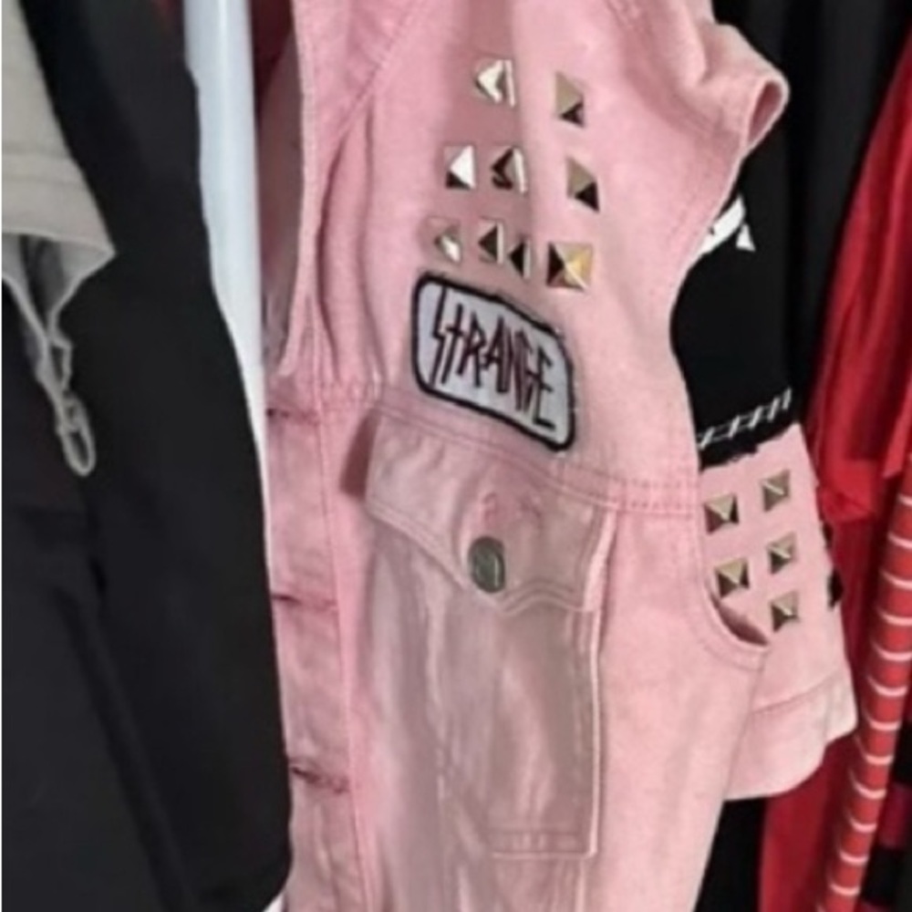 Emily the Strange Pink Studded 
Vest Jacket with Patch